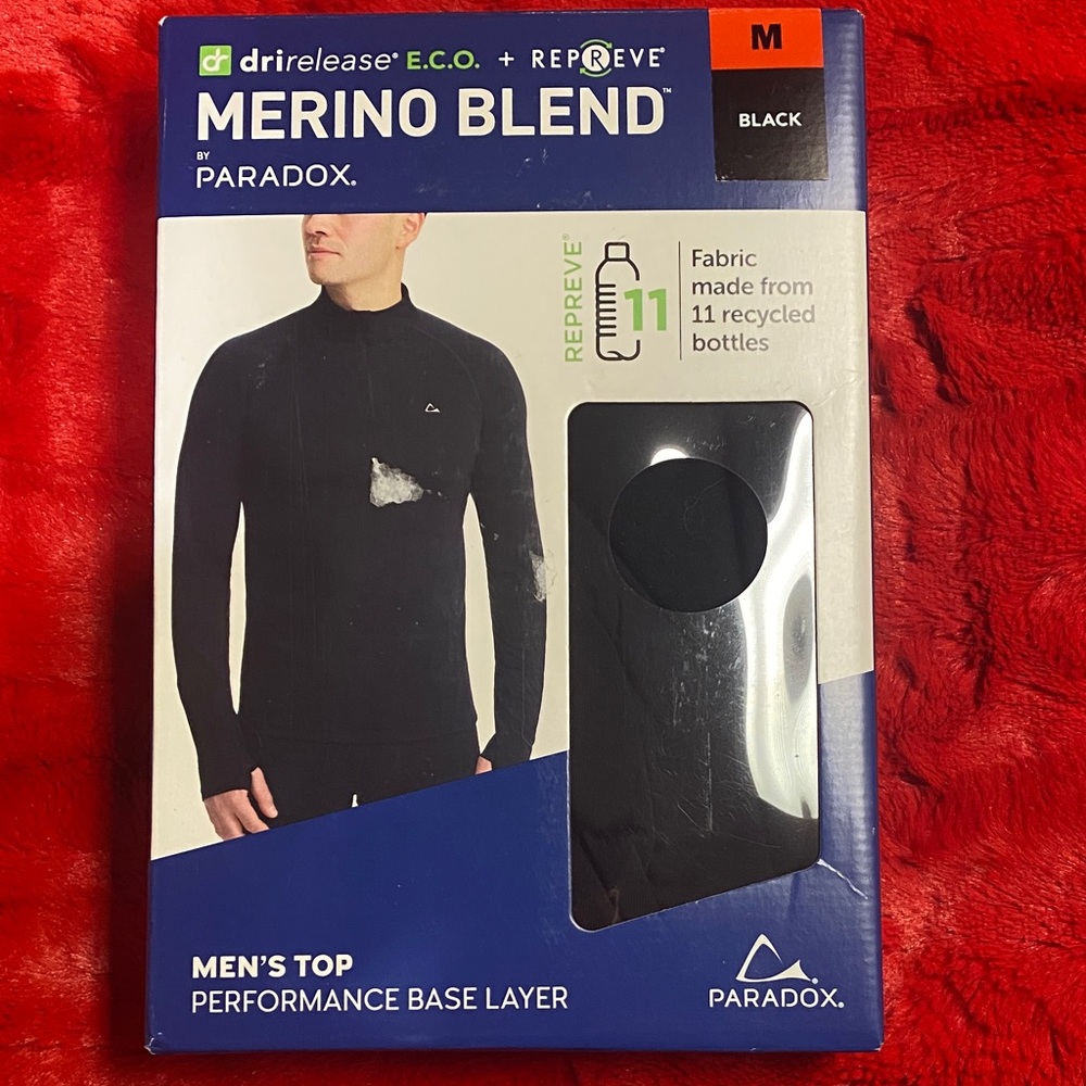 Paradox Black Merino Blend‎ Men's Base Layer